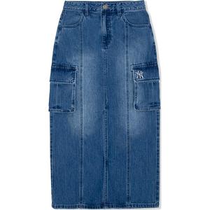 MLB Джинсовая длинная юбка New York Yankees женская indigo