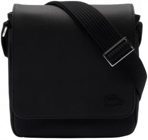 Классическая сумка Lacoste с клапаном и перекрестным ремнем, Black Flap