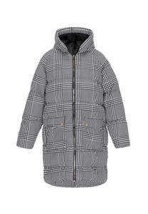 Пальто межсезонное faina, черный/белый