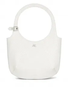 Сумка с тиснением под кожу змеи Courrèges, белый