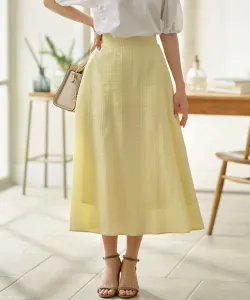 Расклешенная юбка с полосатым узором «Добби» Suite, цвет Shell Yellow [040]