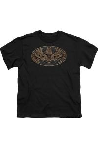 Футболка с коротким рукавом для детей с логотипом Batman в стиле ацтеков Gildan, черный