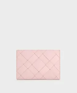 Плетеный держатель для карт Ivette Charles & Keith, цвет Cottoncandypink