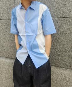 Рубашка с короткими рукавами и обычным воротником в стиле колор-блок Union Station, цвет Blue