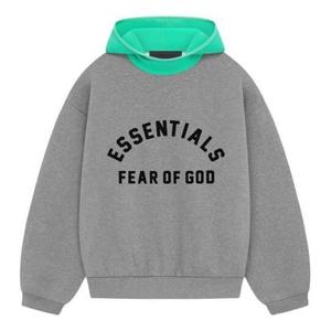 Толстовка ss24 nylon fleece hoodie 'dark heather oatmeal mint leaf' Fear Of God Essentials, мультиколор