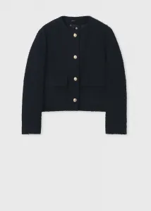 Женский твидовый жакет без воротника