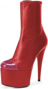Женские ботильоны FOWT с круглым носком, боковой молнией и платформой, высокие каблуки-стилет, модная обувь для вечеринок и выпускного, размеры 4-16 US, Red