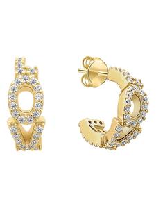 Серьги-полукольца с драгоценными камнями Tamaris