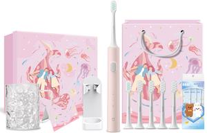 Mi T200 Mi Electric Toothbrush Limited Edition Set с DuPont мягкой щетиной насадкой звуковая зубная щетка бокс лимитированный набор Xiaomi, розовый