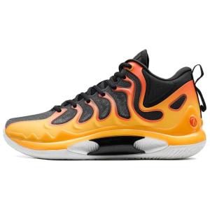 XTEP Баскетбольные кроссовки среднего размера с противоскользящей подошвой, мужские, оранжево-черные