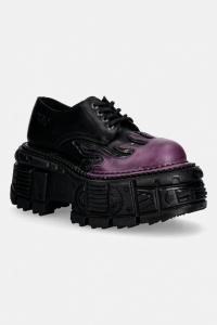 Полуботинки кожаные nomada lila, box plane, crust negro New Rock, черный