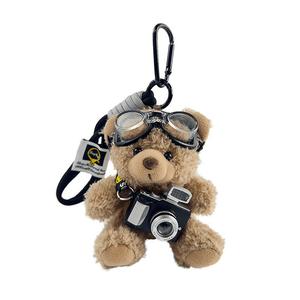 Miao Ji Pilot Space Glasses милые мерцающие камеры плюшевые куклы медвежонок подвеска 12см высота MIAOJI, GJ8 коричневый Bear+Cameras (Lanyard Is черный)