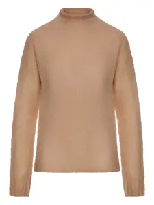 Свитер с воротником-стойкой Max Mara, коричневый