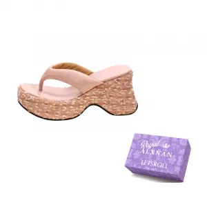 Alxnan Женские шлепанцы на резиновой подошве розовые, цвет Pink