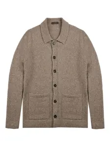 Кардиган из ткани букле Zanone, коричневый
