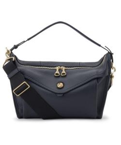 Двусторонняя наплечная сумка с латунной пуговицей (размер M)