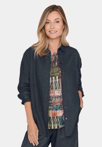 Блузка на пуговицах GOLDNER, темно-синий