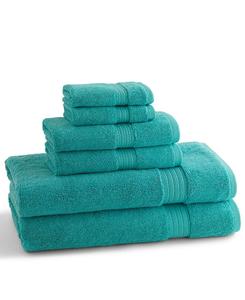 Фирменный набор полотенец из 6 предметов, 100% хлопок Cassadecor, цвет aqua