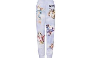 Вязаные спортивные брюки женские светло-фиолетовые MOSCHINO