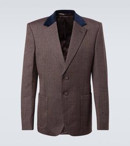 Пиджак из шерстяной смеси в полоску альто Wales Bonner, Grey Stripe