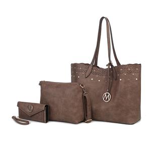 Комплект из 3 предметов Mariahna: сумка-шоппер, клатч через плечо и подходящий к нему кошелек для женщин от Mia K MKF Collection By Mia K., хаки