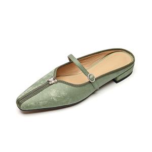 Echo&yolo Женские противоскользящие тапочки с облегающим мысом и подошвой из термопластичной резины зелёные, цвет Green