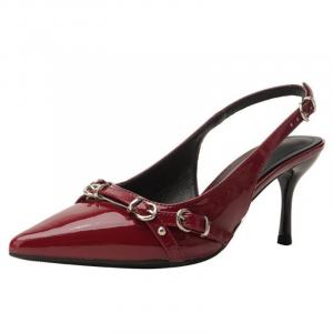 TATAYA Женские туфли на высоком каблуке серебряные, бордовые - бордовые [7 см], цвет Burgundy[7cm]