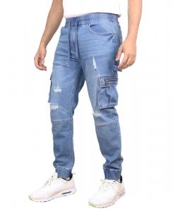 Мужские джинсы-джоггеры из эластичной ткани, классические, зауженного кроя Blue Ice, Medium Wash