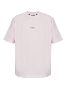 Футболка из хлопка с логотипом Stone Island, розовый