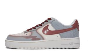 Nike Кроссовки для скейтбординга Air Force 1 Magic Brush Blooms, Star Wish Land, нескользящие, износостойкие, низкие, унисекс, красные, серые
