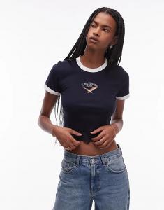 Футболка Levi's с принтом в центре, темно-синего цвета