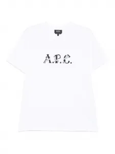 Футболка из органического хлопка с логотипом A.P.C., белый