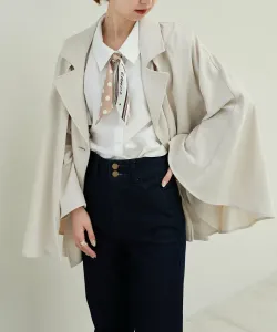 Тренч с двусторонним дизайном в виде накидки Majestic Legon, цвет Ivory