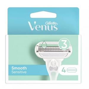 Сменные лезвия для женской бритвы Gillette,Venus Smooth Sensitive, 4 шт.