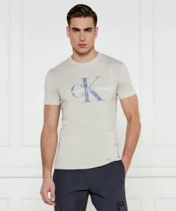 Футболка Slim fit Calvin Klein Jeans, бежевый