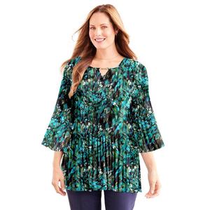 Женская блузка больших размеров Affinity со складками и цепочкой Catherines, цвет Waterfall Painterly