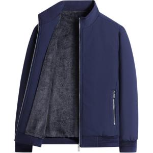 Куртка мужская с воротником стойкой на флисе VanCamel, синий[thickened and fleece-lined]