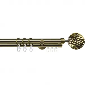 Карниз для штор Stilgarnitur 20 мм Blues Jimi Ø 2 мм, двухрядный, фиксированная длина, комплектный карниз Liedeco, Messingfarben