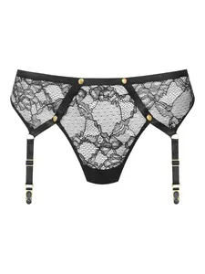 Трусики-стринги с подвязками Jeux Magnétiqueslace Maison Close, черный