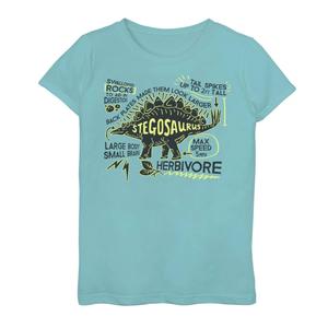 Футболка с текстовым плакатом и графическим изображением динозавра Стегозавра для девочек 7–16 лет Licensed Character