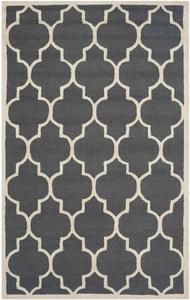 Ковер SAFAVIEH, 275 x 366 см, Cambridge Collection - Dark Grey & Ivory, ручной работы марокканский узор Trellis из шерсти, идеально для помещений с высокой проходимостью в гостиной, спальне (CAM134X)