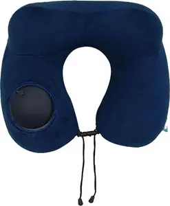 Подушка для путешествий, мягкая бархатная, надувная подушка для поддержки шеи для использования в самолете, чехол можно стирать, есть сумка для переноски. Meoiruery