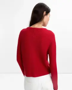 Женский кардиган из трикотажа с пуговицами, однотонный Parfois, красный