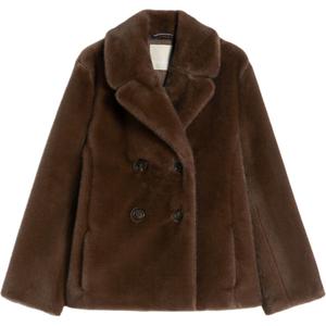 Двубортный воротник куртка 'S MAX MARA, коричневый