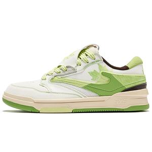 Кеды, скейтборд обувь женская низкая микрокристаллическая белый яблочно-зеленый Erke