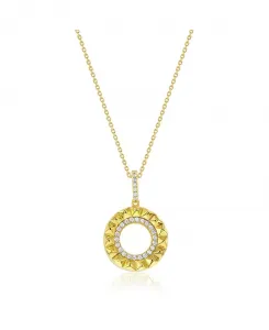 Подвеска Suzy Levian из стерлингового серебра с круглыми фианитами в форме солнца Suzy Levian New York, gold