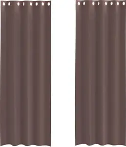 Шторы из вуали с люверсами, 2 шт., коричневые, 140x300 см vidaXL