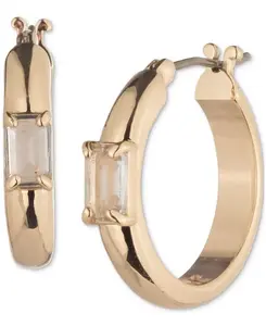 Маленькие серьги-кольца с камнями огранки «багет», 0,8 дюйма Lauren Ralph Lauren, gold