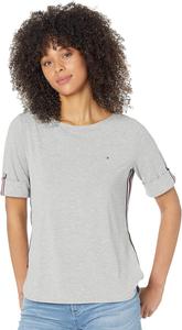 Женская футболка с вырезом-лодочкой Tommy Hilfiger, Stone Grey Heather