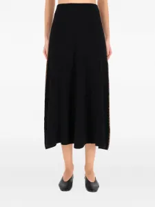 Юбка миди с отделкой в рубчик Paul Smith, черный